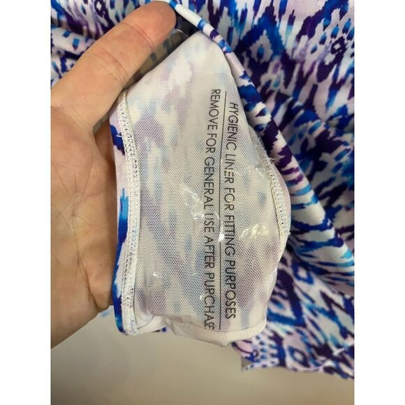 Torrid Tie Dye Swim 1X Blue One Piece Chevron Peplum Tropical Aztec Boho Western - Picture 13 of 16